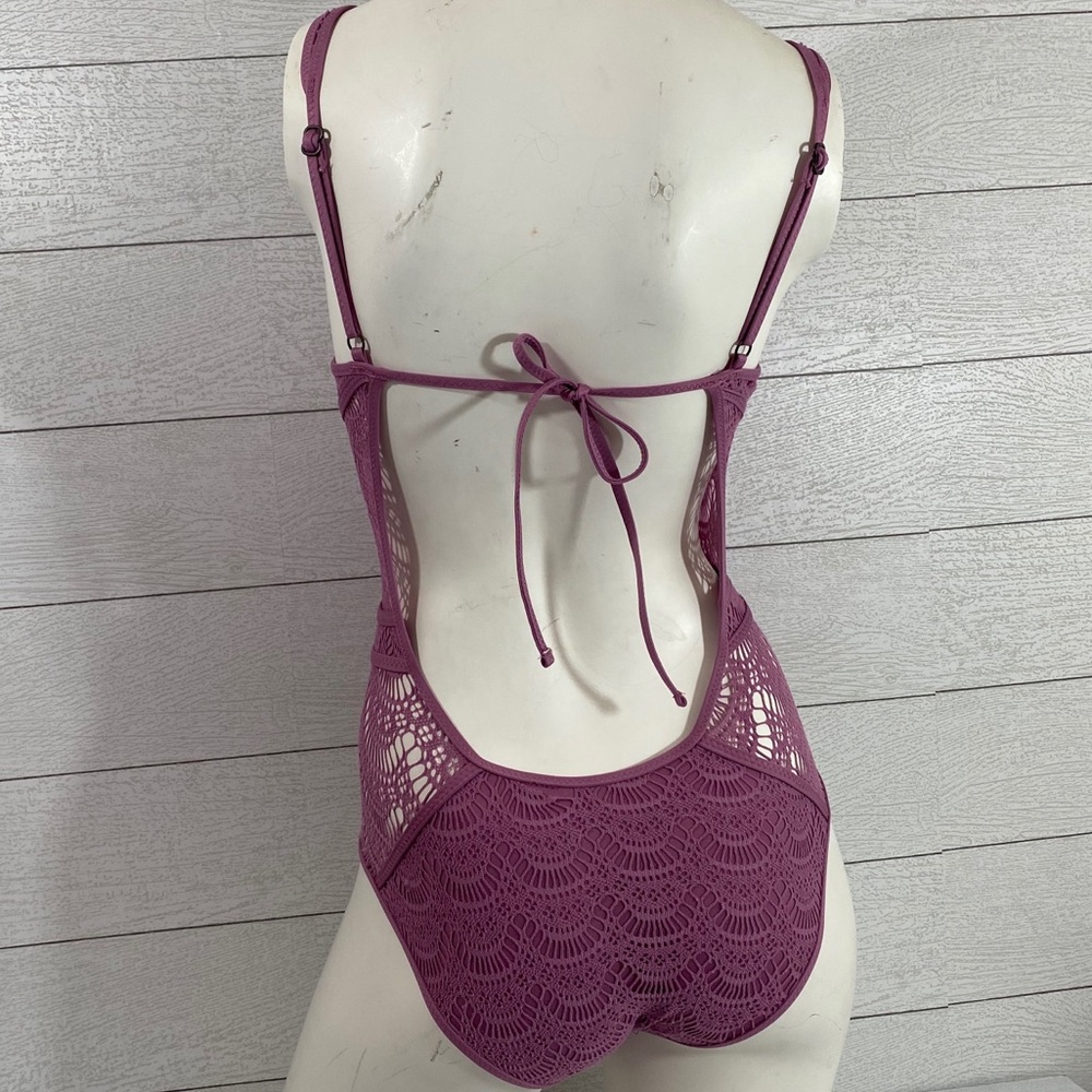🔺SOLD🔺 Becca Crochet Plunging One-Piece Swimsuit - Picture 2 of 5